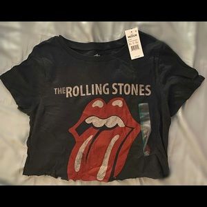 Rolling Stones vintage logo cropped shirt
